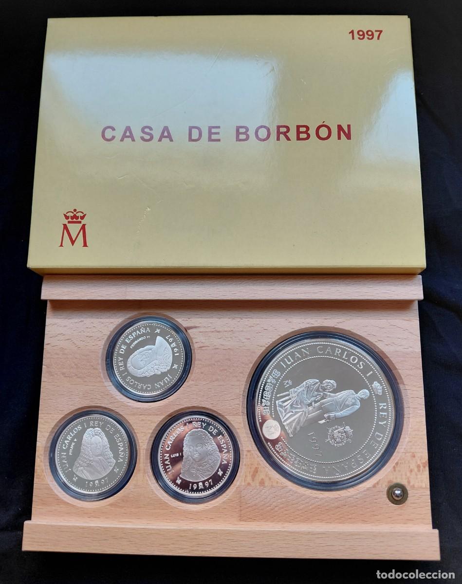 Monedas Juan Carlos I: ESPA&Ntilde;A 1997 - III CENTENARIO CASA DE BORBON - 3 x 2000 PTAS. + 1 x 10.000 PTAS. MONEDAS DE PLATA