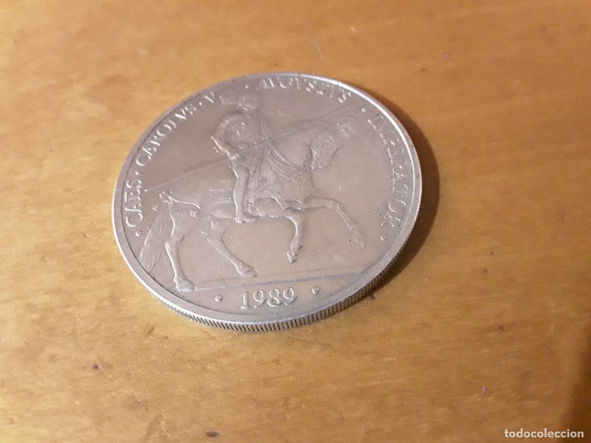 Monedas Juan Carlos I: ESPA&Ntilde;A 5 ECU DE P.ATA CARLOS V A&Ntilde;O 1989.
