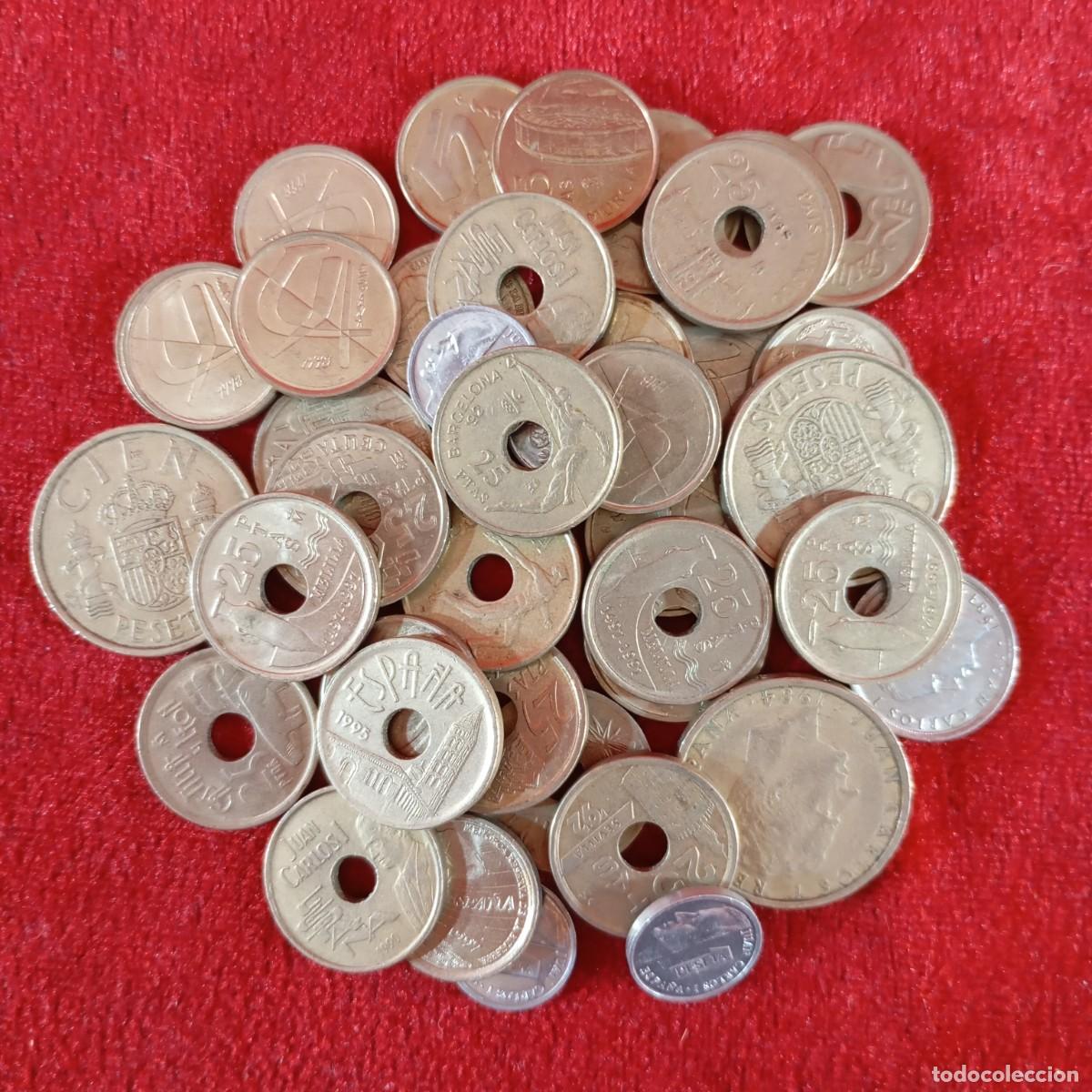 Monedas Juan Carlos I: ANTIGUO LOTE DE 41 MONEDAS ESPA&Ntilde;OLAS - PESETAS - &Eacute;POCA JUAN CARLOS I - 110