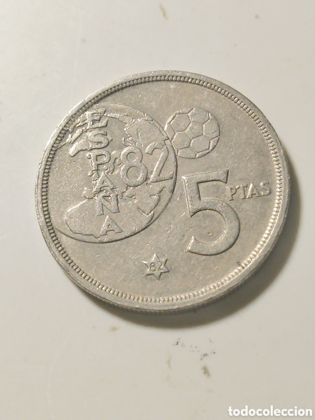 Monedas Juan Carlos I: Moneda conmemorativa de 5 pesetas del Mundial 82. Espa&ntilde;a. 1980*82