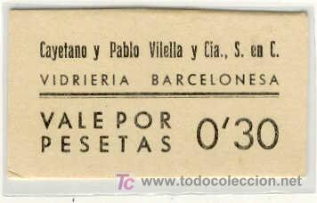 Monete locali: (FC-1009)VALE 30 CTS.VIDRIERA BARCELONESA