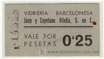 Monedas locales: (FC-1034)VALE 25 CTS.VIDRIERA BARCELONESA - Foto 1