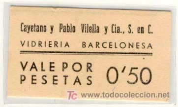 Monedas locales: (FC-1032)VALE 50 CTS.VIDRIERA BARCELONESA - Foto 1