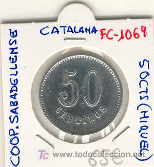 Monedas locales: (FC-1069)FICHA 50 CTS.COOPERATIVA SABADELLENSE - Foto 1