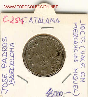 Monedas locales: FICHA JOSE PADROS BARCELONA - Foto 1