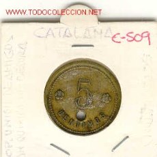 Monete locali: FICHA COOP. DE AMIGOS, SAN QUIRICO DE BESORA 5CTS