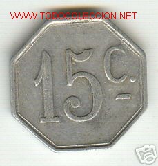 Monedas locales: FICHA 15 CENTIMOS AUTOBUSES ROCA BARCELONA - Foto 2