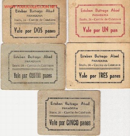 Monete locali: CARRION (C.REAL) LOTE 5 VALES COLECCION COMPLETA