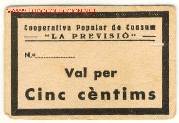 Lokalw&auml;hrung: (FC-314)VALE 5 CTS.COOPERATIVA POPULAR LA PREVISORA