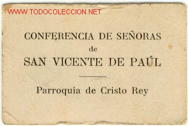 Monete locali: (FC-528)VALE 6 HUEVOS CONFERENCIA DE SE&Ntilde;ORAS SAN VICENTE DE PAUL PARROQUIA CRISTO REY