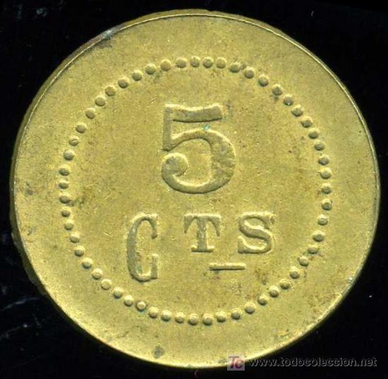 Monedas locales: Ficha de 5 Centimos Cooperativa EL ADELANTO OBRERO - Foto 2