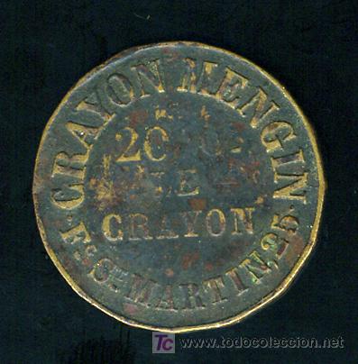 Monedas locales: FICHA HOMMAGEA INVENTOR , 20 CENTIMOS LECRAYON , M455 - Foto 2