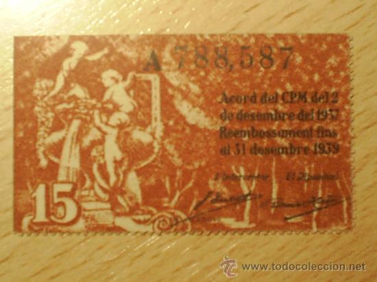 Monedas locales: ajuntament de barcelona 15 centimos 1937 - Foto 2