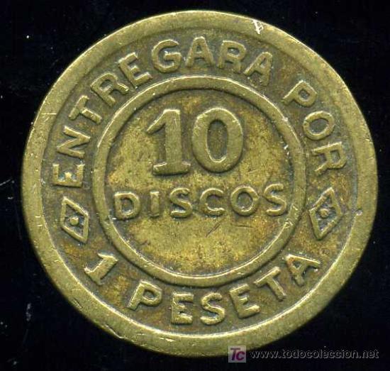 Monedas locales: FICHA DE 10 DISCOS DE NAVAL (HUESCA) - Foto 2
