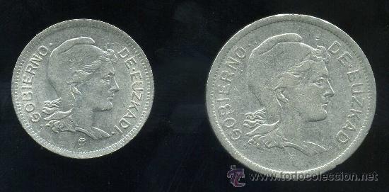 Monedas locales: Serie EUZKADI (1 y 2 Peseta) 1937 - Foto 1