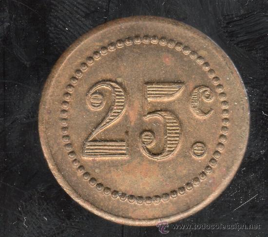 Monedas locales: FICHA DE 25 CENTIMOS A IDENTIFICAR - Foto 1