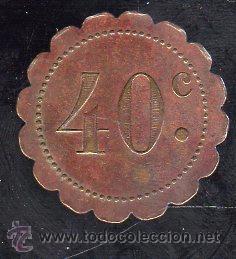 Monedas locales: FICHA DE 40 CENTIMOS A IDENTIFICAR - Foto 1