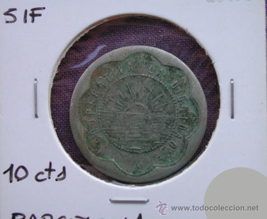 Monedas locales: Cooperativa La Dignidad 10 centimos - Barcelona - Foto 1