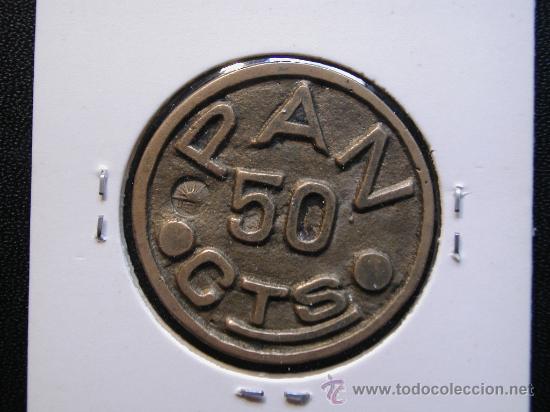 Monedas locales: FICHA COOPERATIVA EL RELOJ - 50 c&eacute;ntimos PAN - Foto 2