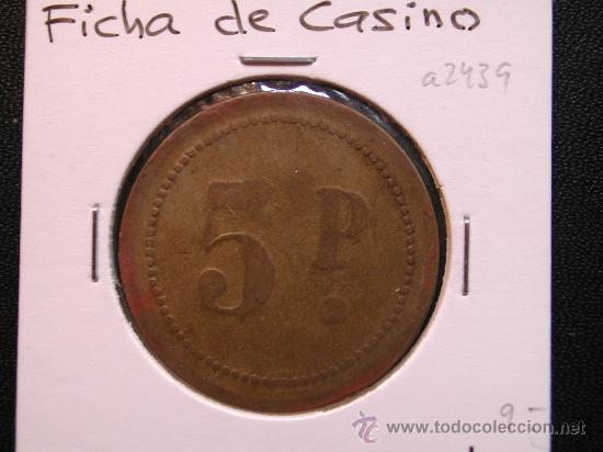 Monedas locales: FICHA DE CASINO 5 P (PESETAS?) - Foto 2