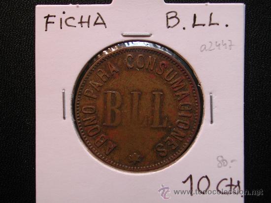 Monedas locales: FICHA COMERCIAL - ABONO PARA CONSUMICIONES - BLL - 10 CENTIMOS - Foto 1