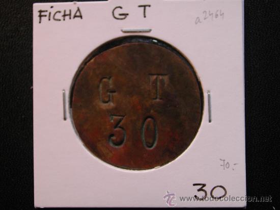 Monedas locales: FICHA: INICIALES GT, VALOR 30 - Foto 1