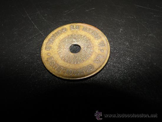 Moedas locais: .Ficha de 10 Centimos Cooperativa La Guixolense - S. Feliu de Guixols  -1925