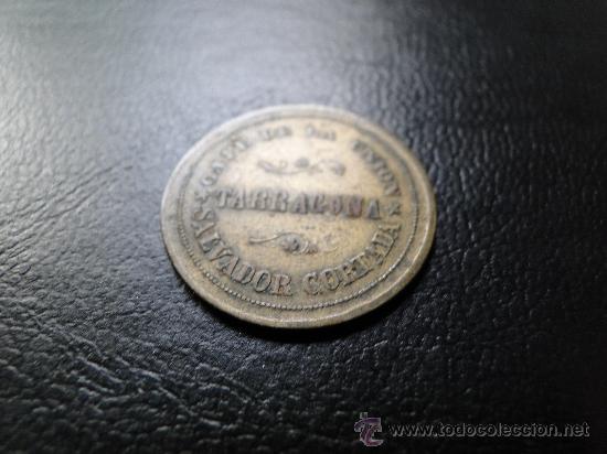 Monnaies locales: .FICHA CAFE DE LA UNION - TARRAGONA - SALVADOR CORTADA - 20 CENTIMOS