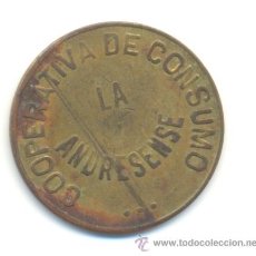 Monedas locales: COOPERATIVA DEL CONSUMO LA ANDRESENSE. BARCELONA,S.A. 1929. 10 CÉNTIMOS