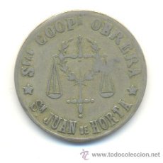 Monedas locales: 5 PESETAS DE COOPERATIVA SAN JUAN DE HORTA