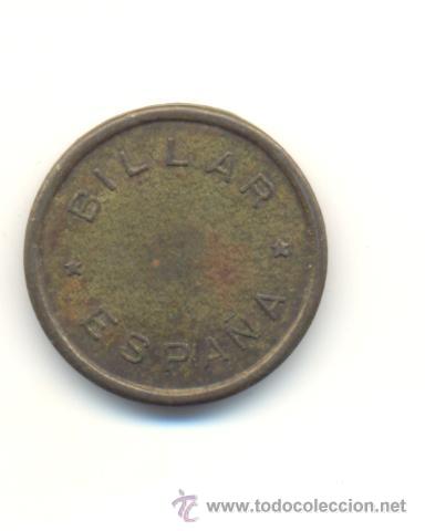 Monedas locales: FICHA BILLAR ESPA&Ntilde;A sin valor - Foto 1