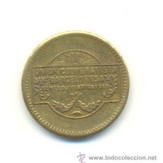 Monedas locales: FICHA DE 5 CENTIMOS - COPERATIVA EL RELOJ Y LA DIGNIDAD - BARCELONA BONITA.