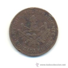 Monedas locales: 10 CENTIMOS SOCIEDAD COOPERATIVA ANTIGUA INDEPENDIENTE. FUNDADA EN 1887.