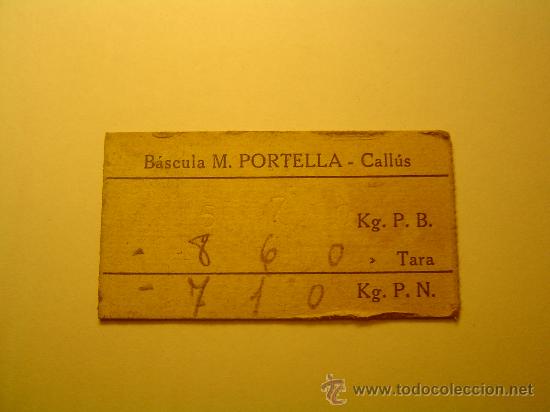 Monedas locales: Interesane Vale de peso B&aacute;sculas Portella Callus - Foto 1
