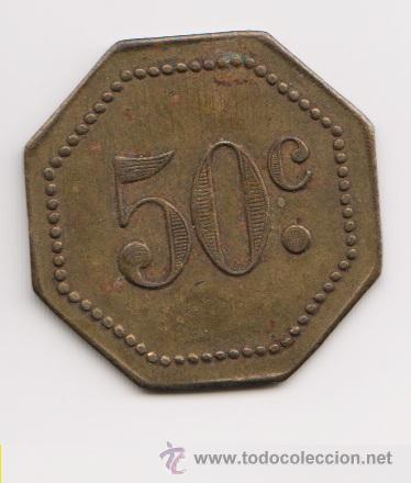 Monedas locales: FICHA TOKEN COOPERATIVA 50 centimos 1900-1920 - Foto 1