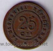 Monedas locales: FICHA DE 25 CENTIMOS DE LA ECONOMICA RIPOLLENSE - Foto 1
