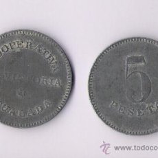 Monedas locales: COOPERATIVA LA VICTORIA IGUALADA 5 PESETAS. Lote 36131364