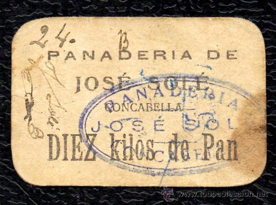 Local Coins: *** INTERESANTE VALE 10 KILOS DE PAN DE PANADERIA JOSE SOL&Eacute; EN CONCABELLA (LLEIDA) ***