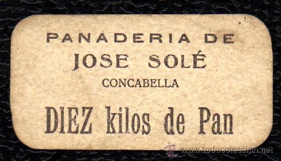 Local Coins: *** INTERESANTE VALE 10 KILOS DE PAN DE PANADERIA JOSE SOL&Eacute; EN CONCABELLA (LLEIDA) ***