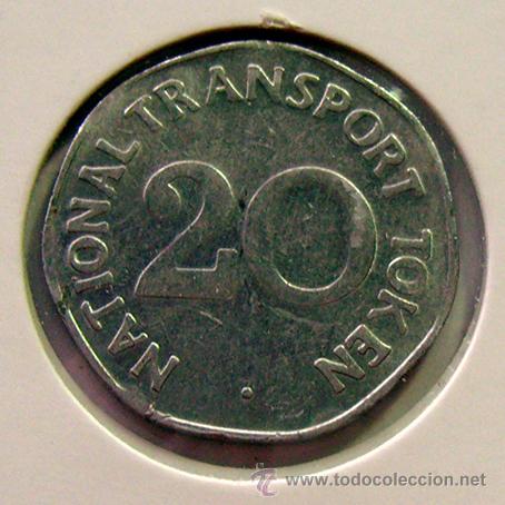 Monedas locales: INGLATERRA . TOKEN 20 . TRANSPORTE NACIONAL - Foto 2