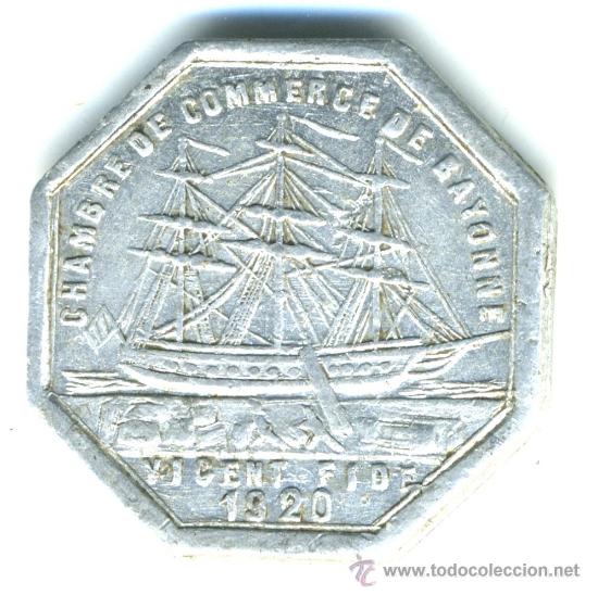 Monnaies locales: Ficha, 10 , Chambre de commerce de Bayonne. 1920