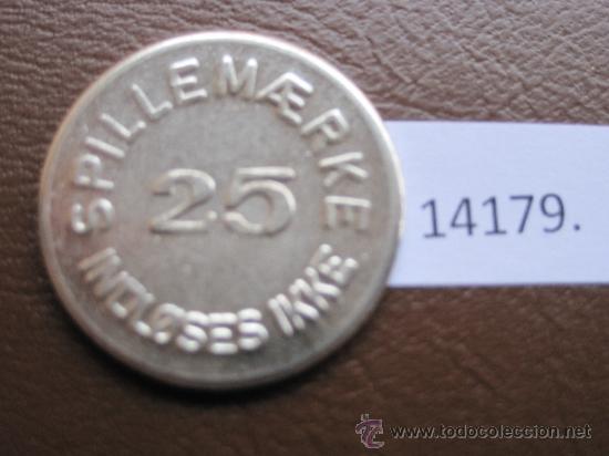 Monedas locales: Ficha Dinamarca , spillemarke 25 centimos , token, jeton - Foto 2