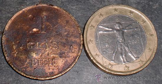 Monedas locales: Ficha 1 glass bier - Foto 1