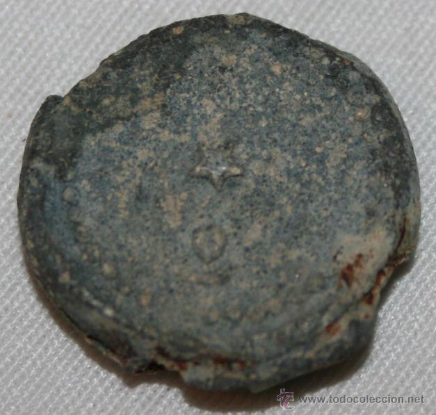 Monnaies locales: ANTIGUO SELLO PRECINTO O MARCHAMO DE PLOMO - ESTRELLA Y SIMBOLO RODEADO DE PUNTOS EN AMBAS CARAS