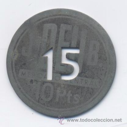 Monedas locales: MERCADO CENTRAL-J.DEU.B- 10 PESETAS - Foto 1