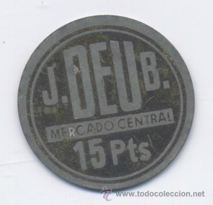 Monedas locales: MERCADO CENTRAL-J.DEU.B- 15 PESETAS - Foto 1