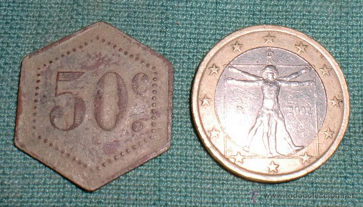 Monedas locales: Ficha de 50 centimos hexagonal - Foto 2