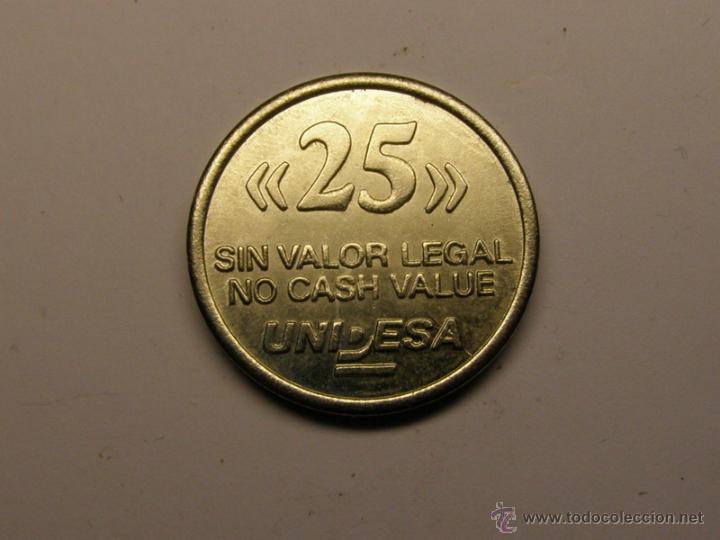 Monnaies locales: Geton o ficha monetaria marca CIRSA, 25 pesetas.