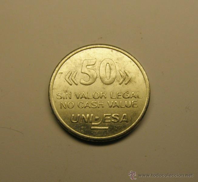 Monnaies locales: Geton o ficha monetaria marca CIRSA, 50 pesetas.