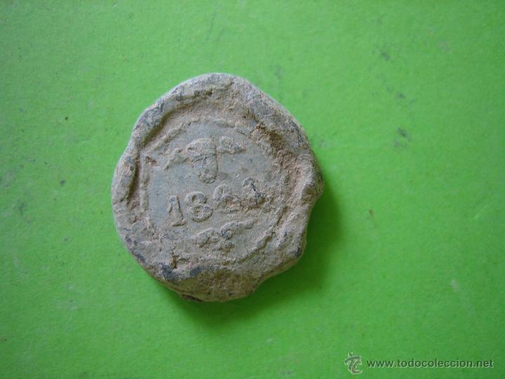 Monedas locales: Ficha o precinto de env&iacute;os de sacas 1881 - Foto 1